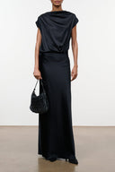 EVELYN SILK DRESS | BLACK BLACK / 4
