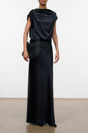 EVELYN SILK DRESS | BLACK BLACK / 4