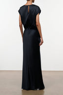 EVELYN SILK DRESS | BLACK BLACK / 4