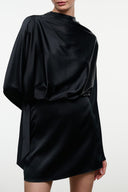 PHOEBE SILK MINI DRESS | BLACK BLACK / 4