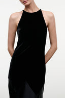 MARISOLE VELVET DRESS | BLACK BLACK / 4