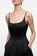 JOY SATIN MAXI DRESS | BLACK BLACK / 4