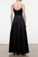 JOY SATIN MAXI DRESS | BLACK BLACK / 4