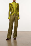 Oakley Vesper striped top with high neck and long sleeves, front zipper