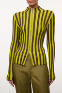 Oakley Vesper striped long-sleeve top with high collar and front zipper