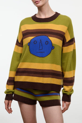 SERRANO CASHMERE RELAXED CREW | NIGHTOWL STRIPE NIGHTOWL STRIPE / XS