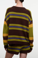 SERRANO CASHMERE RELAXED CREW | NIGHTOWL STRIPE NIGHTOWL STRIPE / XS