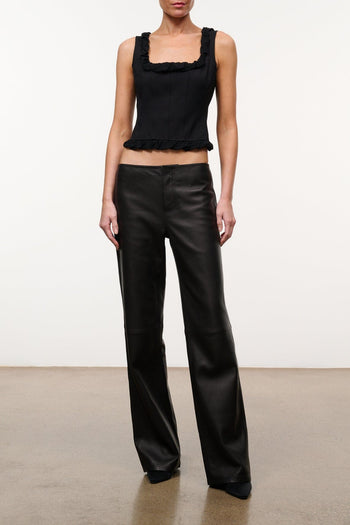 Kai Leather Pant | Jet Black BLACK / 4
