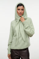 CASHMERE HOOD SCARF | SPEARMINT SPEARMINT