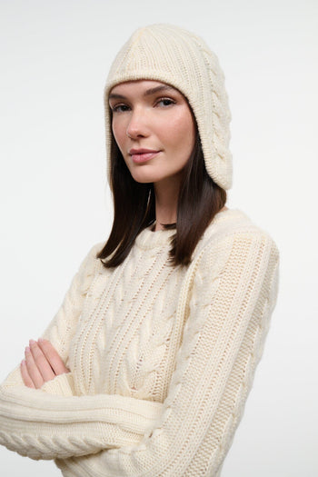 CABLE KNIT ALPINE CAP | IVORY IVORY