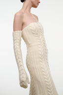 CABLE KNIT OPERA MITTENS | IVORY IVORY