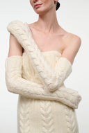CABLE KNIT OPERA MITTENS | IVORY IVORY