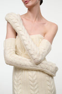 CABLE KNIT OPERA MITTENS | IVORY IVORY