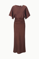 AMELIE LINEN DRESS | DARK OAK