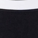 Black bikini top trim detail with white band