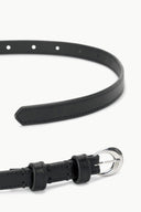 SLIM MOON BUCKLE BELT - 13MM | BLACK SILVER
