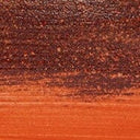 Glazed ceramic texture: dark brown speckles over orange, red multi-glaze finish