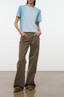 Light blue crewneck short-sleeve T-shirt with relaxed fit