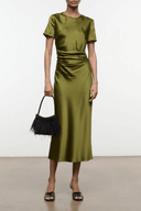 MARCEL SILK DRESS | PEAR