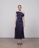 Phare Silk Dress | Navy